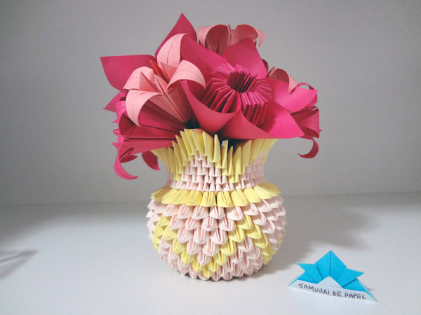 Origami 3D Vaso de Flor